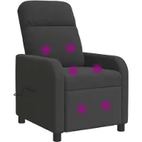 vidaXL Massage Relaxstoel Donkergrijs Bouclé