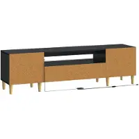 vidaXL LED tv-meubel DELFT 153 x 35 x 43 cm Zwart Bewerkt hout