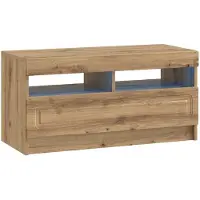 vidaXL LED tv-meubel Artisanaal eiken Bewerkt hout