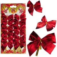 Deko 12x Rode Kerststrikjes Decoratie - 6 cm