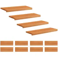 vidaXL Trapmatten 12 st Licht Bruin 70 x 30 x 2 cm Massief beukenhout