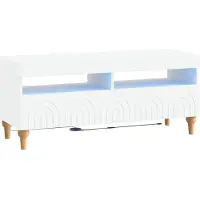 vidaXL LED tv-meubel ALKMAAR 100 x 35 x 43 cm Wit Bewerkt hout