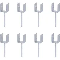 Alberts 8 x U-paaldrager mit Riffelstahl-betonanker, 81x104 mm, betonanker 200 mm, thermisch verzinkt, voor inbetonneren