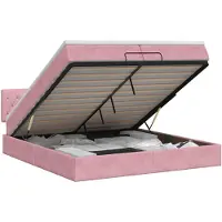 vidaXL Ottoman bed met matras met hoofdeinde Roze 200 x 200 cm Fluweel