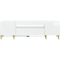 vidaXL LED-TV-kast DELFT, 153 x 35 x 43 cm, hoogglans wit