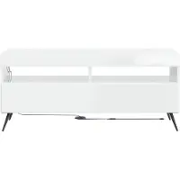 vidaXL LED-TV-kast, hoogglans wit, houtvezel