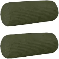vidaXL Kussensloop 2 pcs HEERLEN Groen Ø 15 x 40 cm corduroy