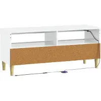 vidaXL LED tv-meubel Hoogglans Wit Bewerkt hout