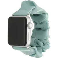 123Watches bandje Savara - scrunchie - nylon - blauw - 44 · 45 · 46 & 49 mm · S/M - Geschikt voor Apple Watch series 1/2/3/4/5/6/7/8/9/10/11/12/SE/SE2/SE3/Ultra/Ultra 2/Ultra 3/Ultra 4