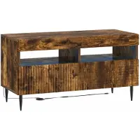 vidaXL 3-delig LED TV-meubel, rook eikenhout, houtvezel