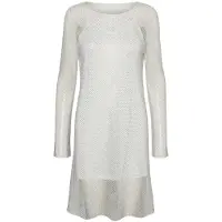 Vero Moda Dames Celine Mesh Crew Neck Mini Jurk (Sneeuwwit)