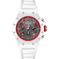Invicta Racing 69660 Herenhorloge - Quartz Uurwerk - Acryl met Zilveren Wijzerplaat - 43 mm