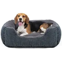 Markenlos Hondenbed voor middelgrote honden, wasbaar en pluizig, anti-slip hondenmand, 63x53x20 cm