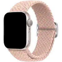 123Watches bandje Weavy - nylon - sterrenroze - 38 · 40 · 41 & 42 mm - Geschikt voor Apple Watch series 1/2/3/4/5/6/7/8/9/10/11/12/SE/SE2/SE3