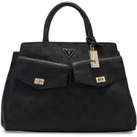 GUESS handtas schoudertas Blake Large Satchel Black zwart