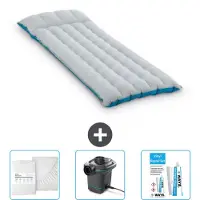 Intex Campingmat – voor 1 persoon – 67 x 184 x 17 cm – Blauw – Inclusief: laken, pomp en reparatieset