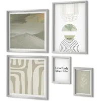 Coloray 5-Delige Schilderij Set - Geometrische Abstracte Botanische Patronen Poster - 20 x 30 cm - Muurdecoratie - Decoratieve Schilderijen - Wohnzimmer - Wanddecoratie