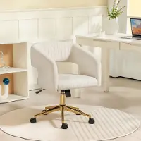 HAUSS SPOLE Bureaustoel 61 X 62 X 76-84 Cm - In Hoogte Verstelbaar Met Wipfunctie - 360 Graden Draaibaar - Polyester - Crème Wit