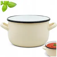 Tragar Emaille Kookpan Staal 18cm Crème 2,9L met Handvatten