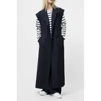 French Connection Danby Slvlss Trench Coat Navy Size: 8 | Vests Outlet | Dames | Blauw