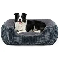 Markenlos – Hondenbed voor middelgrote honden, wasbaar en pluizig, anti-slip hondenmand, superzacht en kalmerend, 76x61x23 cm