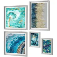 Coloray 5-Delige Schilderij Set - Natuurlijke, Ongerepte Landschappen, Bergen, Herten En Watervallen. - 20 x 30 cm - Muurdecoratie - Schilderijen Set - Woonkamer - Wanddecoratie