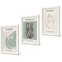 Coloray 3-Delige Schilderij Set - Stijlvolle schilderijen met abstracte motieven van Henri Matisse - 20x30 - Wanddecoratie - Schilderijen Set - Interieur - Moderne Wanddecoratie