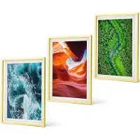 Coloray 3-Delige Schilderij Set - Fruitposters Met Citroenen, Sinaasappels En Italiaanse Landschappen. - 40 x 40 cm En 40 x 60 cm - Wanddecoratie - Schilderijen Set - Kantoor