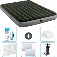 Intex Luchtbed - 2-Persoons - 152 x 203 x 25 cm - Groen - Inclusief Hoeslaken - Kussen - Pomp - Reparatieset en Kussenbeschermer