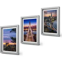 Coloray 4-Delige Schilderij Set - Stadsgezichten met bruggen en zonsondergangen - 20 x 30 cm - Muurdecoratie - Wanddecoratie - Slaapkamer - Stijlvolle Muurdecoratie