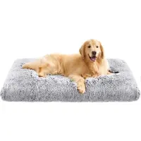 Markenlos – Hondenmand van lang pluche, wasbaar, 122 x 74 cm, comfortabel voor je huisdier