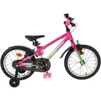 Volare Chrome Kinderfiets - Meisjes - 16 inch - Roze Groen - Twee Handremmen