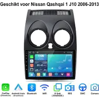 Junsun Linux Draadloos Carplay & Andriod Auto Geschikt voor Nissan Qashqai 1 J10 2006-2013 - 9 Inch HD TouchScreen - Bluetooth - Navigatie- WiFi - FM - RDS- Airplay