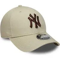 New Era Pet '9FORTY MLB New York Yankees' lichtbeige / chocoladebruin