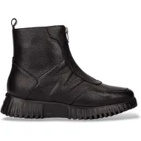 Wonders Dames Leren Enkellaarzen Wild zwart (40), Leer, Plat, Ritssluiting, Casual A-4425