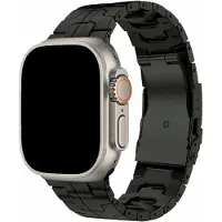 123Watches Ted bandje - staal - zwart - 44 · 45 · 46 & 49 mm - Geschikt voor Apple Watch series 1/2/3/4/5/6/7/8/9/10/11/12/SE/SE2/SE3/Ultra/Ultra 2/Ultra 3/Ultra 4