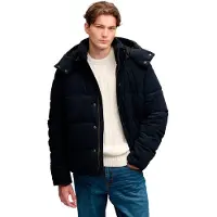 Superdry Premium Hooded Cord Puffer Jas Blauw Grootte: M