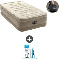 Intex Luchtbed - 1-Persoons - 99 x 191 x 46 cm - Beige - Inclusief pomp en Reparatieset