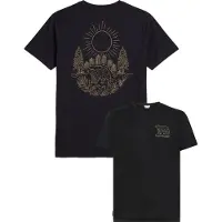 Icebreaker - Wandel- en bergsportkleding - M Merino 150 Tech Lite SS Tee Forest Footsteps Black voor Heren van Wol - Maat XL - Zwart