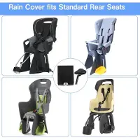 Unyqoos waterdichte, universele regencover voor kinderfietssitjes – PVC/polyester, reflecterende veiligheidsstroken, wind- en UV-bestendig, opvouwbaar, met elastische bevestiging