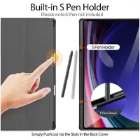 Mobigear Tablethoes geschikt voor Samsung Galaxy Tab S10 Ultra Hoes | Domo Bookcase + Stylus Houder - Zwart