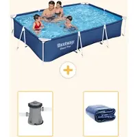 Bestway Steel Pro, rechthoekig zwembad - 300x201x66 cm - 3-delig - Model S22300