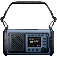 Lenco PDR-255BU - Noodradio met DAB+/FM, ASA, 20.000 mAh powerbank en zaklamp - Opladen mogelijk via zonne-energie en handzwengel - Blauw