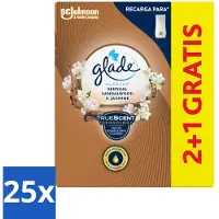 Glade 25 x - Touch & Fresh - Sensual Sandelhout Jasmijn - 10 ml - Sandalwood Jasmine Geur - Geurverspreiding - Geurhoudende Navulling - Geurhoudende Geur - Geur In Badkamer