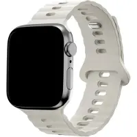123Watches Wave bandje - siliconen - sterrenlicht - 44 · 45 · 46 & 49 mm - Geschikt voor Apple Watch series 1/2/3/4/5/6/7/8/9/10/11/12/SE/SE2/SE3/Ultra/Ultra 2/Ultra 3/Ultra 4