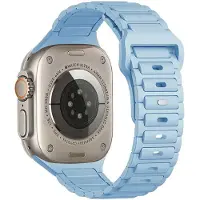 123Watches bandje Raveo - siliconen - lichtblauw - 44 · 45 · 46 & 49 mm - Geschikt voor Apple Watch series 1/2/3/4/5/6/7/8/9/10/11/12/SE/SE2/SE3/Ultra/Ultra 2/Ultra 3/Ultra 4