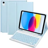 Tyr Ipad Hoes met Toetsenbord - Toetsenbordhoes voor Ipad - Toetsenbordhoes - Lichtblauw - 26cm x 21cm x 2cm