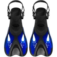 Atlantis Dolphin - Flippers - Zwemvliezen - Verstelbare Hielstrap - Voor Zwemmen & Snorkelen - Volwassenen - Zwart/Blauw - 36-41