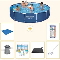Bestway Steel Pro, ronde opblaasbare zwembad - 396x84 cm - 7-delig, model S22109