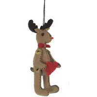 MEA Rendier met hart, vilt 5x5x12,5cm